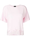 Ermanno Ermanno Lace Hem T-shirt - Pink