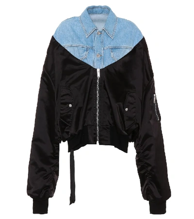 Ben Taverniti Unravel Project Hybrid Denim And Bomber Jacket In Multicolor