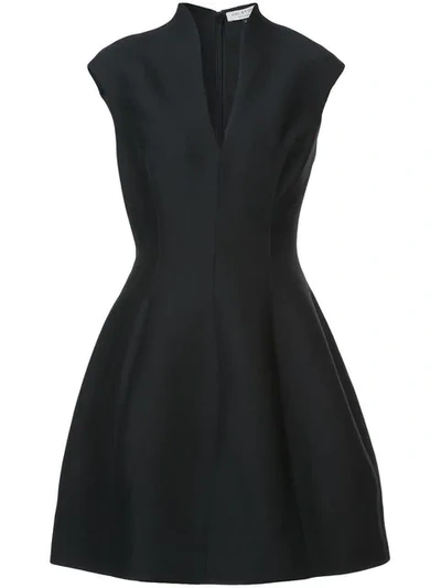 Halston Heritage Sleeveless Plunge Mini Dress In Black
