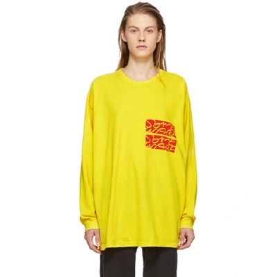 Some Ware Ssense Exclusive Yellow Long Sleeve Logo T-shirt