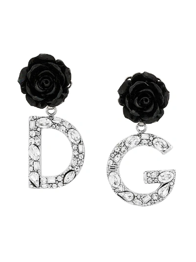 Dolce & Gabbana Rose Logo Drop Earrings
