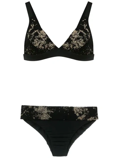 Mara Mac Printed Bikini Set - Black In Black