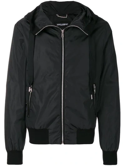 Dolce & Gabbana Logo-print Hooded Jacket In Black