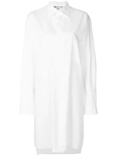 Y-3 Embroidered Back Mid-length Shirt - White