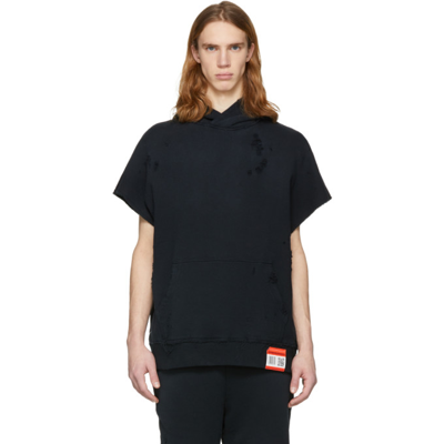 Miharayasuhiro Short Sleeved Hoodie In Black