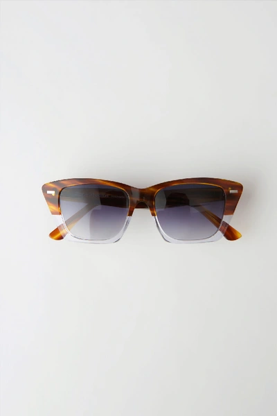 Acne Studios Cateye Sunglasses Tortoisetransp/grey Degrade