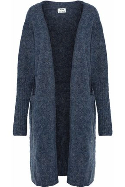 Acne Studios Woman Brushed Knitted Cardigan Navy