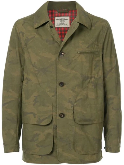 Kent & Curwen Camouflage Print Jacket In Green
