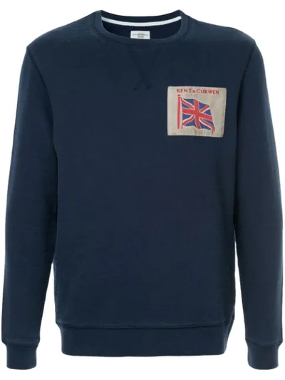 Kent & Curwen Embroidered Flag Sweatshirt In Blue