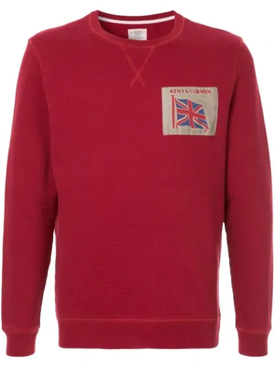 Kent & Curwen Embroidered Flag Sweatshirt  In Red