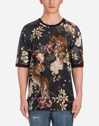 Dolce & Gabbana Printed Cotton T-shirt In Multicolor