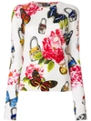 Dolce & Gabbana Printed Cashmere And Silk Cardigan In Multicolour