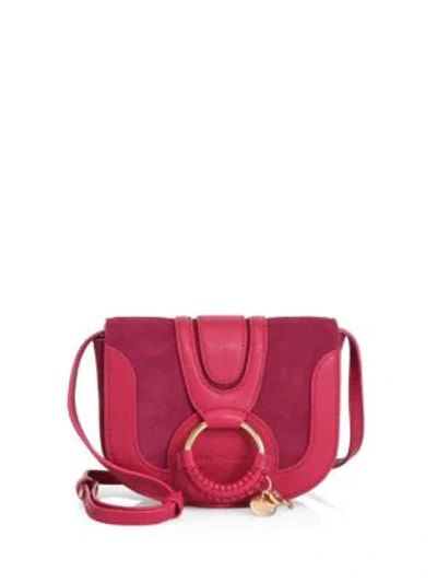 See By Chloé Hana Mini Suede & Leather Crossbody Bag In Berry Pink