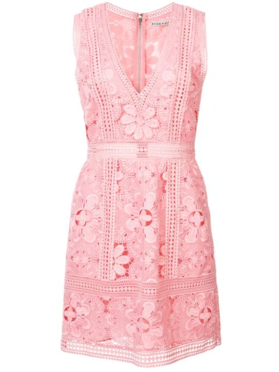 Alice And Olivia Lace Embroidered Dress In Blossom