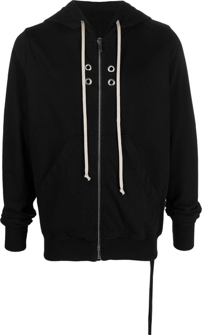 Rick Owens Drkshdw Zipped Drawstring Hoodie In Black | ModeSens
