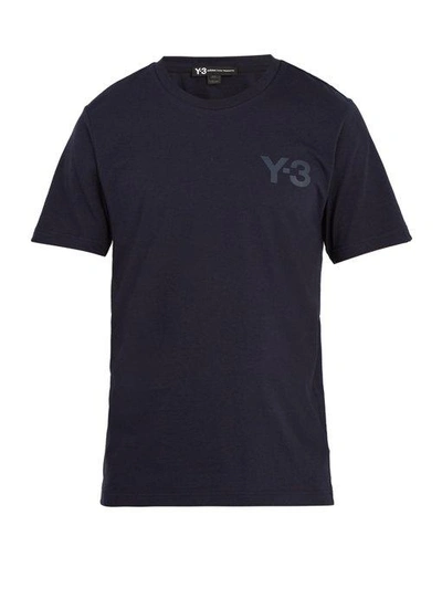 Y-3 Logo-print Cotton T-shirt In Navy
