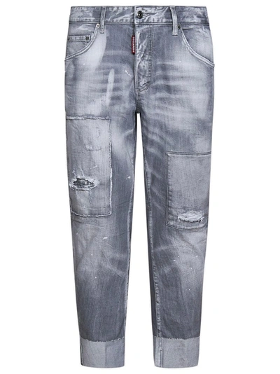 Dsquared2 Cropped Fit Sailor Jeans In Grey