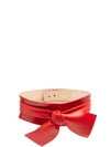Alexander Mcqueen Wide Bow-embellished Leather Belt In Red