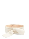 Alexander Mcqueen Wide Knot-embellished Leather Belt In White