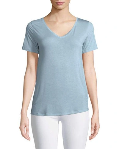 Majestic Soft Touch Short-sleeve Top In Parisian Blue