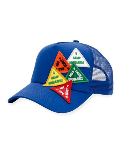Dsquared2 Baseball Hat W/patches In Blue