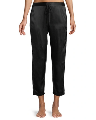 Josie Natori Key Essentials Silk Lounge Pants In Black