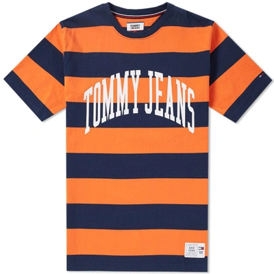 Tommy Jeans Collegiate Stripe Tee In Orange