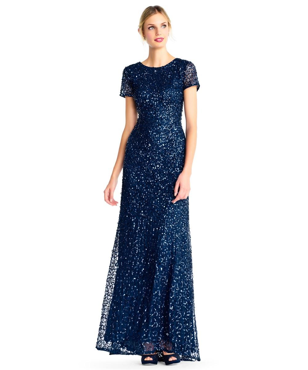 adrianna papell navy gown