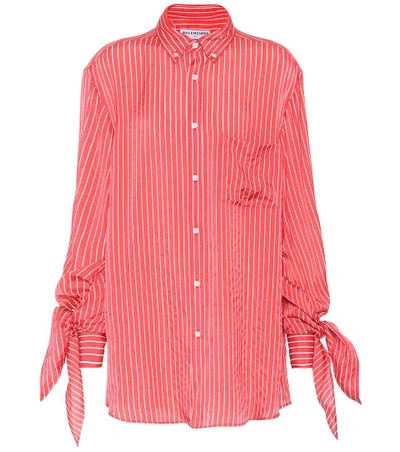 Balenciaga Striped Shirt In Red