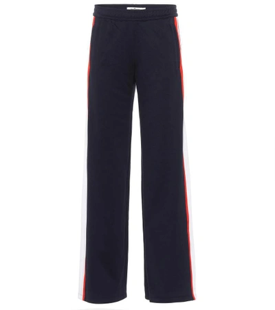 Tory Sport Cotton-blend Striped Trackpants In Blue