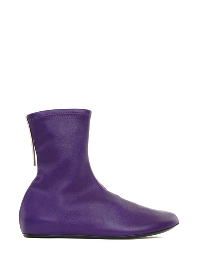 Kenzo Stretch-leather Ballerina Boots In Viola