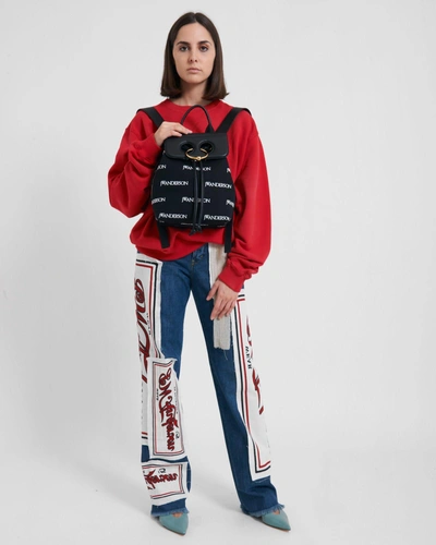 jw anderson mini pierce backpack Silver Bag slight variations may occur. Leather Handbag Jw Anderson Mini