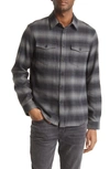 Frame Checked Cotton-flannel Shirt In Gray