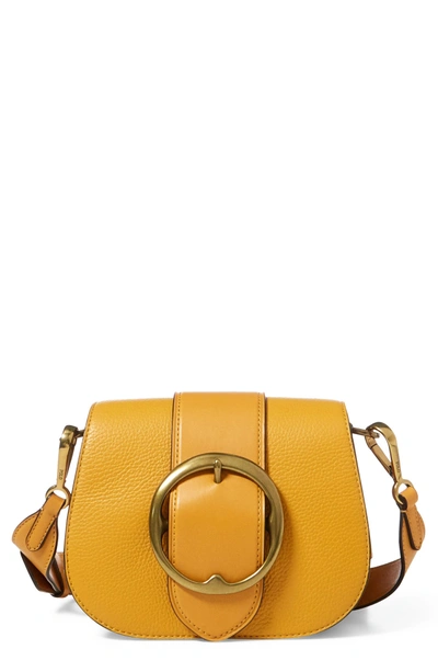 Polo Ralph Lauren Lennox Leather Saddle Bag - Yellow In Ochre