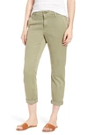 Ag Caden Crop Twill Trousers In Sulfur Dry Cypress