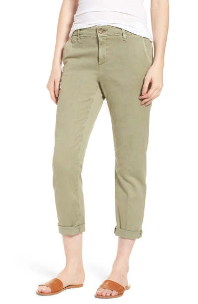 Ag Caden Crop Twill Trousers In Sulfur Dry Cypress