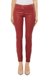 J Brand '8001' Lambskin Leather Pants In Begonia