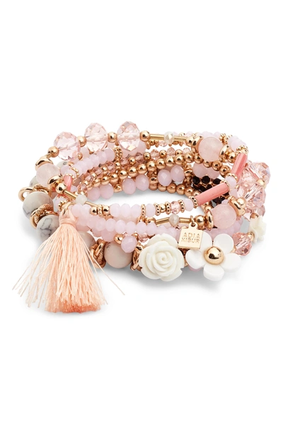 Adia Kibur Beaded Bracelet In Pink