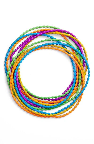 Adia Kibur Rice Set Of 10 Necklaces In Neon