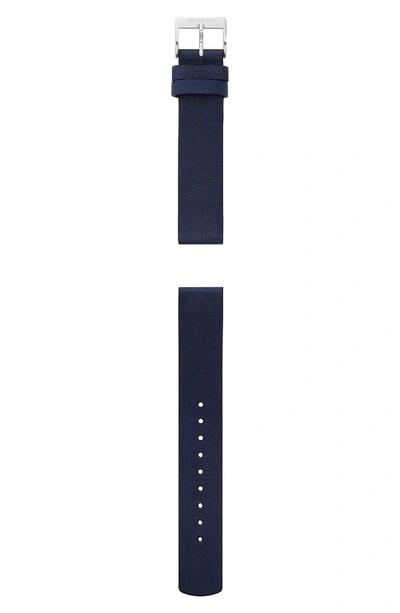 Skagen Leather Watch Strap, 16mm In Navy