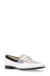 Geox Marlyna Penny Loafer In White/ Sand Leather