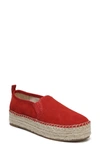 Sam Edelman Women's Carrin Suede Platform Espadrille Flats In Red