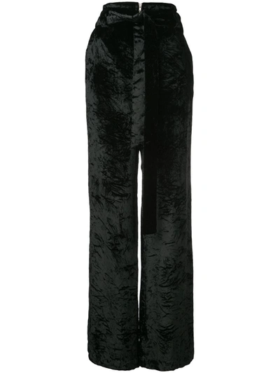 Proenza Schouler Black Wide-leg Velvet Trousers