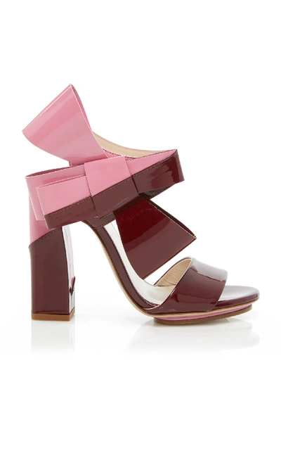 Delpozo Bow Sandal In Burgundy