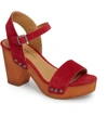 Lucky Brand Trisa Platform Sandal In Red Suede