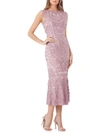 Js Collections Embroidered Soutache Midi Dress In Lilac