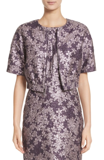St John Floral Jacquard Jacket In Orchid Multi