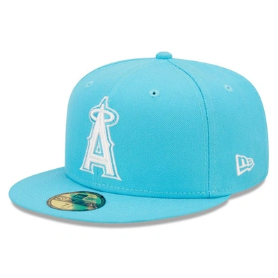 New Era Blue Los Angeles Angels Vice Highlighter Logo 59fifty Fitted Hat