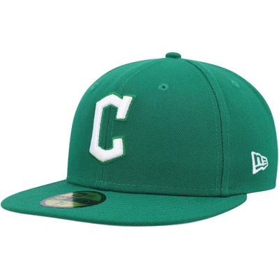 New Era Green Cleveland Guardians White Logo 59fifty Fitted Hat