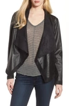 Bb Dakota Teagan Reversible Faux Leather & Faux Suede Jacket In Black